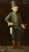 Friedrich August von Kaulbach Portrat eines Jungen in Husarenuniform oil painting